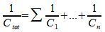 Series coupled capacitances